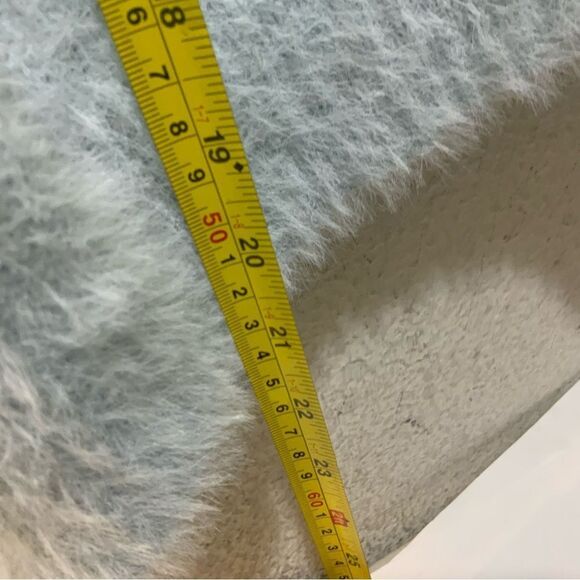 Sweet & Sinful Blue Mohair Eyelash Knit Fuzzy Fur Cardigan Sweater Top Size L - Picture 7 of 7